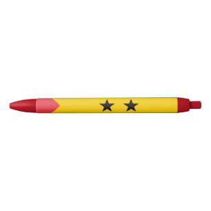 Vlag van Sao Tome en Principe Zwarte Inkt Pen