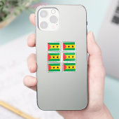 Vlag van Sao Tome & Principe Collectie pack van 6 Sticker (Telefoon)