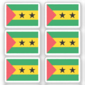 Vlag van Sao Tome & Principe Collectie pack van 6 Sticker (Voorkant)