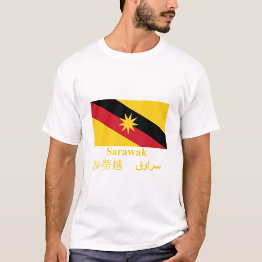 vlag van Sarawak met naam T-shirt (Voorkant)