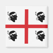 Vlag van Sardegna (Italië) Magneet (Voorkant)
