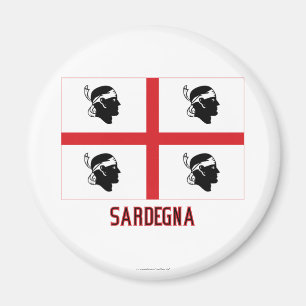 vlag van Sardegna met naam Magneet