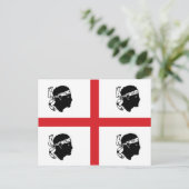 vlag van sardinië italië regio eiland etnische afk briefkaart (Staand voorkant)