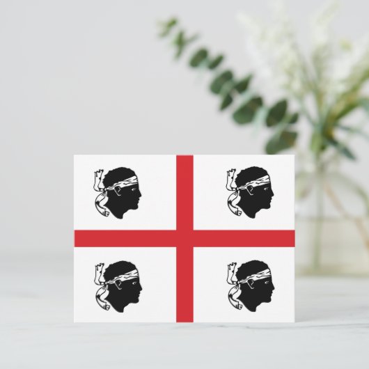 vlag van sardinië italië regio eiland etnische afk briefkaart (Staand voorkant)