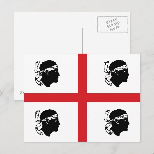 vlag van sardinië italië regio eiland etnische afk briefkaart (Voorkant / Achterkant)