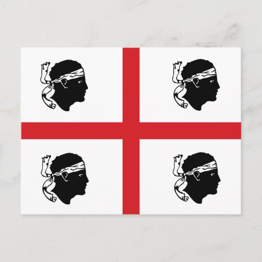 vlag van sardinië italië regio eiland etnische afk briefkaart (Voorkant)