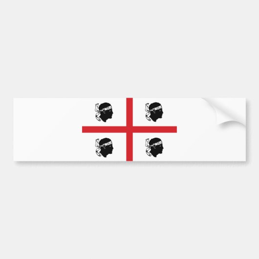 vlag van sardinië italië regio eiland etnische afk bumpersticker (Voorkant)
