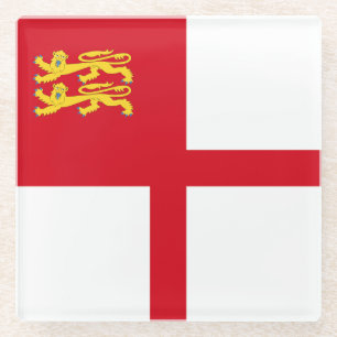 Vlag van Sark Glazen Onderzetter