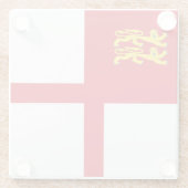 Vlag van Sark Glazen Onderzetter (Achterkant)