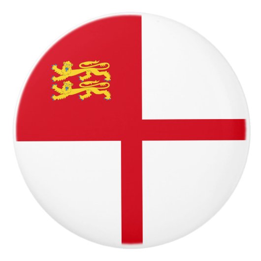 Vlag van Sark Keramische Knop (Voorkant)