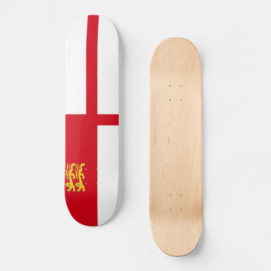Vlag van Sark Persoonlijk Skateboard (Voorkant)