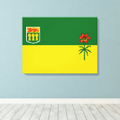 Vlag van Saskatchewan Canvas Afdruk (Insitu (Houten vloer))
