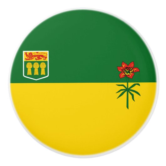 Vlag van Saskatchewan Keramische Knop (Voorkant)