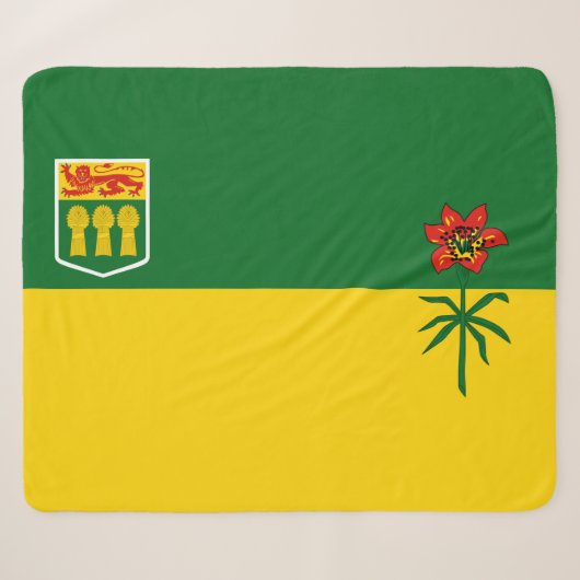 Vlag van Saskatchewan Sherpa Deken (Voorkant (horizontaal))