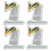 Vlag van Saskatchewn Sticker (Voorkant)