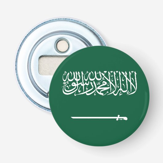 Vlag van Saudi-Arabië Button Flesopener (Voorkant)