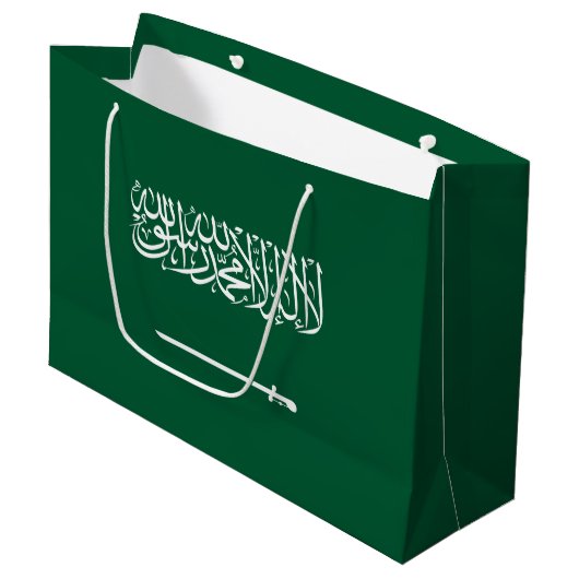 Vlag van Saudi-Arabië Groot Cadeauzakje (Voorkant Gekanteld)