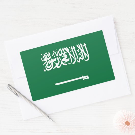 Vlag van Saudi-Arabië Rechthoekige Sticker (Envelop)