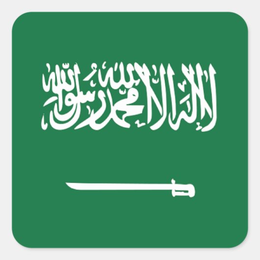 Vlag van Saudi-Arabië Vierkante Sticker (Voorkant)