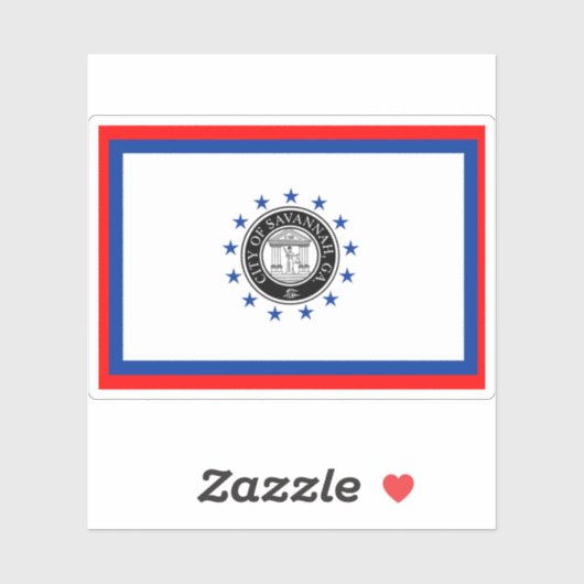 Vlag van Savannah, Georgia Sticker (Vel)