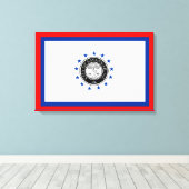 Vlag van Savannah (Georgië) Canvas Afdruk (Insitu (Houten vloer))