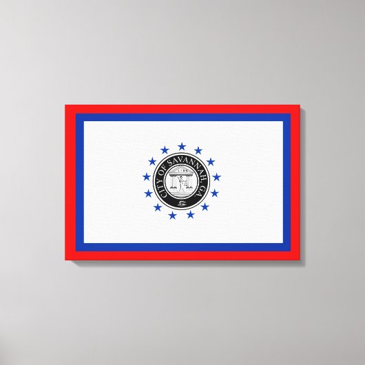 Vlag van Savannah (Georgië) Canvas Afdruk (Voorkant)