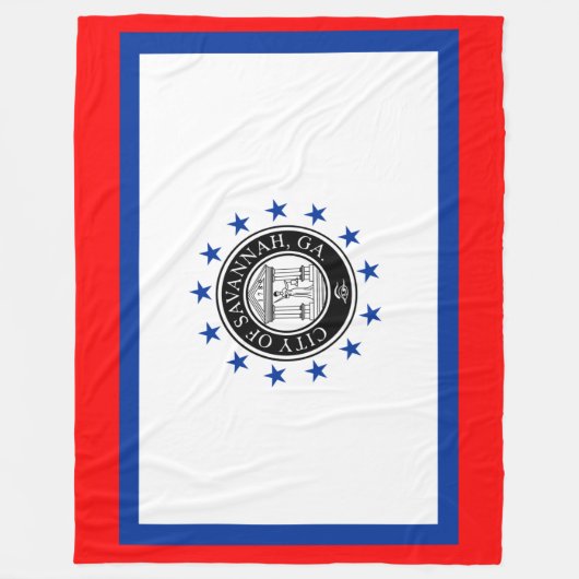 Vlag van Savannah (Georgië) Fleece Deken (Voorkant)