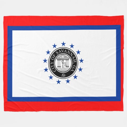 Vlag van Savannah (Georgië) Fleece Deken (Voorkant (Horizontaal))