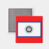 Vlag van Savannah (Georgië) Magneet (Voorkant / Achterkant)