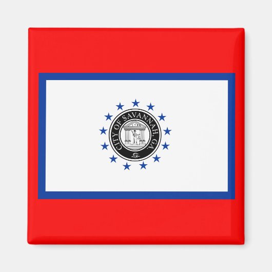 Vlag van Savannah (Georgië) Magneet (Voorkant)