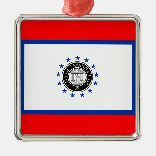 Vlag van Savannah (Georgië) Metalen Ornament (Voorkant)
