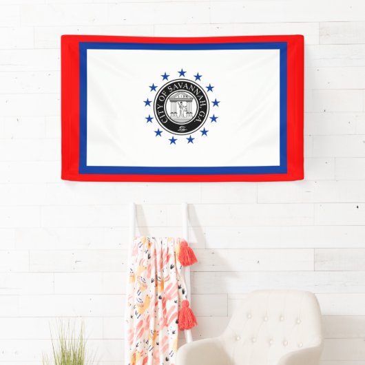 Vlag van Savannah (Georgië) Spandoek (Insitu)