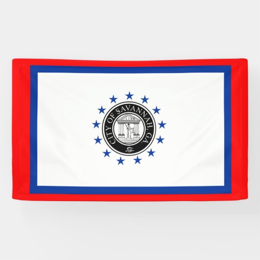 Vlag van Savannah (Georgië) Spandoek (Horizontaal)
