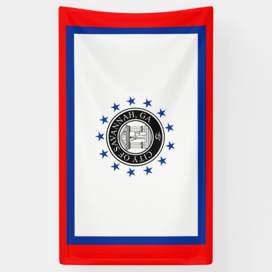 Vlag van Savannah (Georgië) Spandoek (Verticaal)