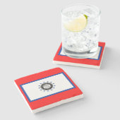 Vlag van Savannah (Georgië) Stenen Onderzetter (Zijkant)