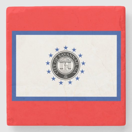 Vlag van Savannah (Georgië) Stenen Onderzetter (Voorkant)