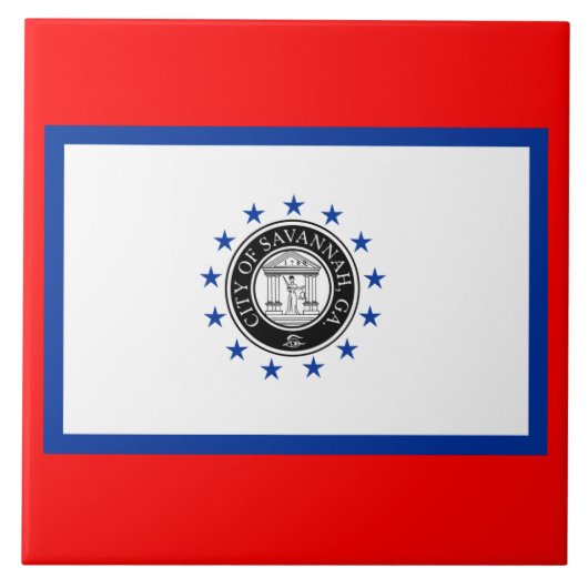 Vlag van Savannah (Georgië) Tegeltje (Voorkant)
