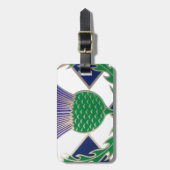 Vlag van Schotland en Thistle Bagagelabel (Voorkant verticaal)