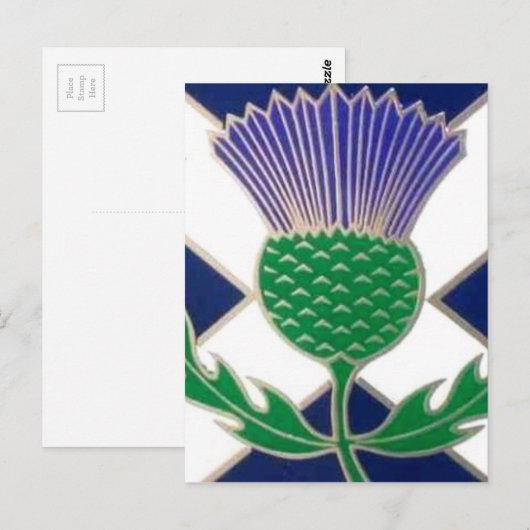 Vlag van Schotland en Thistle Briefkaart (Voorkant / Achterkant)