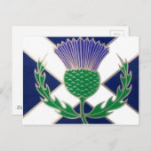 Vlag van Schotland en Thistle Briefkaart (Voorkant / Achterkant)