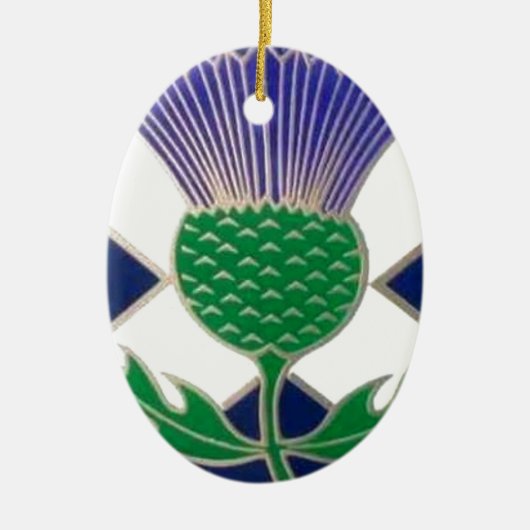 Vlag van Schotland en Thistle Keramisch Ornament (Voorkant)