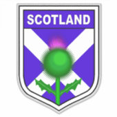 Vlag van Schotland in schild met distel Sticker (Voorkant)
