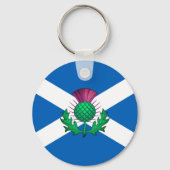 Vlag van Schotland met daarop Thistle Sleutelhanger (Voorkant)
