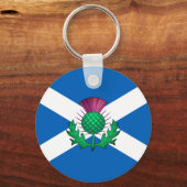 Vlag van Schotland met daarop Thistle Sleutelhanger (Voorkant)