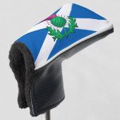 Vlag van Schotland met Thistle bovenop Golf He Golfheadcover (3/4 voorkant)