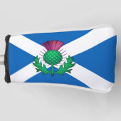 Vlag van Schotland met Thistle bovenop Golf He Golfheadcover (Voorkant)