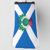 Vlag van Schotland met Thistle bovenop Golf He Golfheadcover (Draai 90)