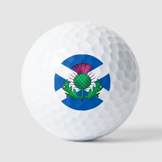 Vlag van Schotland met Thistle bovenop Golfballen (Voorkant)