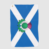 Vlag van Schotland met Thistle bovenop Golfhanddoek (Voorkant)