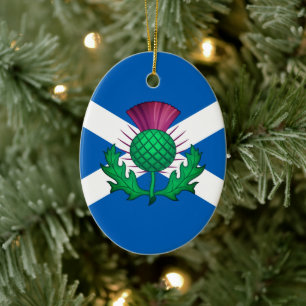 Vlag van Schotland met Thistle bovenop Keramisch Ornament